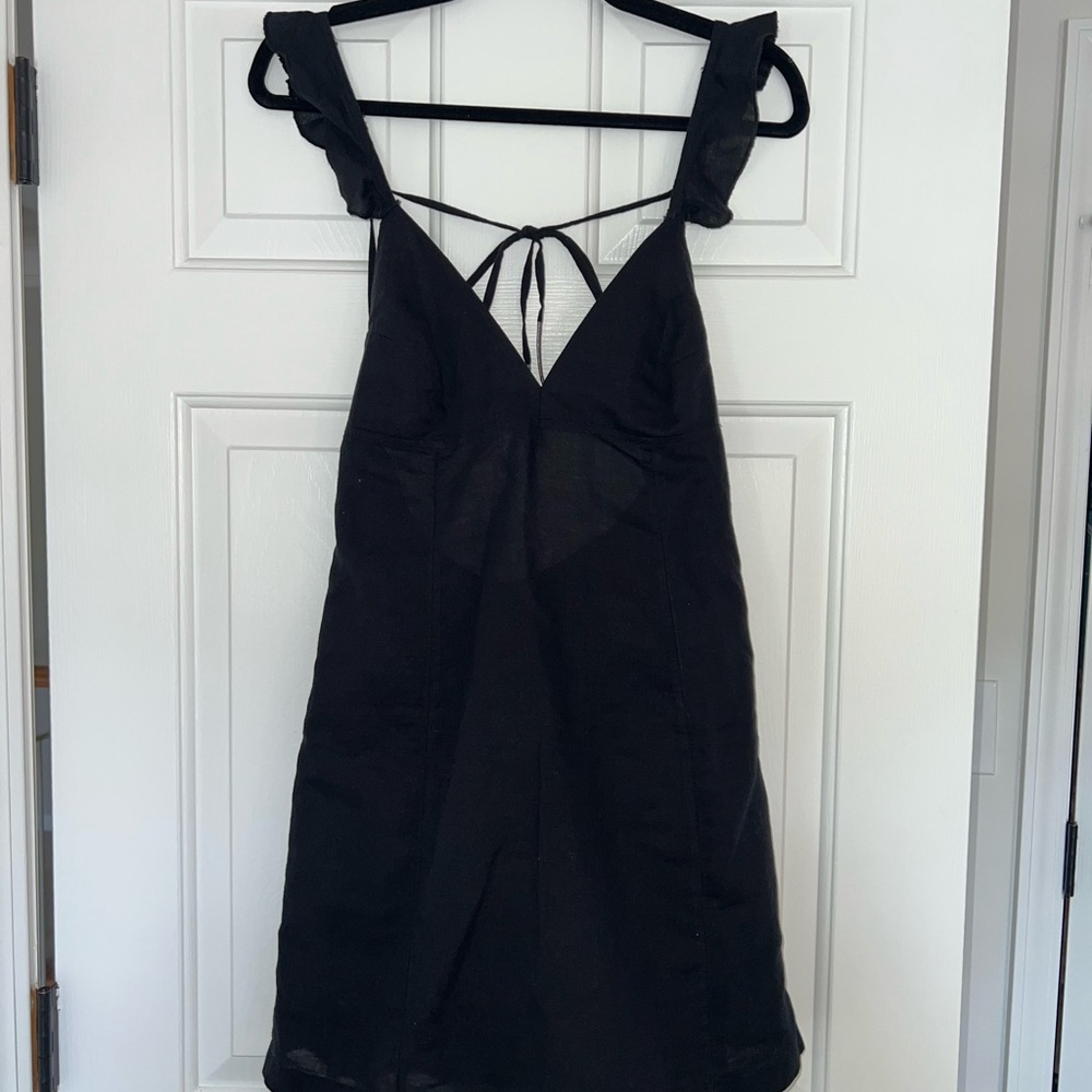 Free People Black Linen Dress